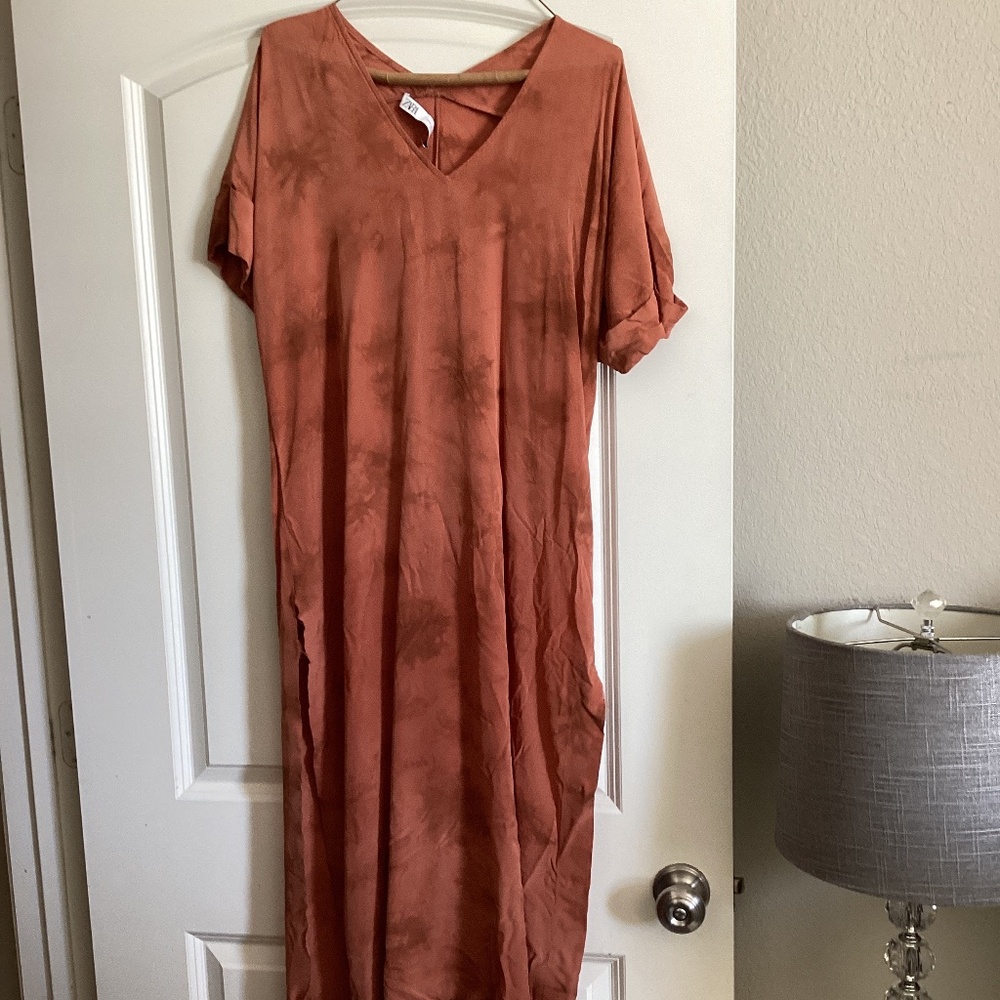 Zara burnt orange womens dress